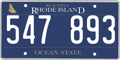 RI license plate 547893