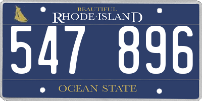 RI license plate 547896