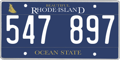 RI license plate 547897