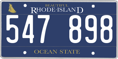RI license plate 547898