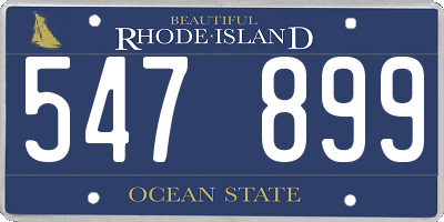 RI license plate 547899