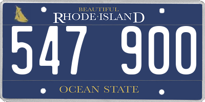 RI license plate 547900
