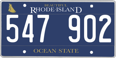 RI license plate 547902