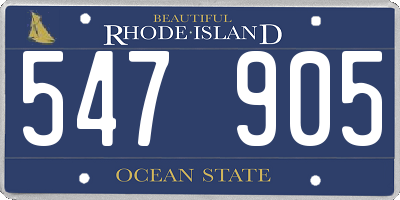 RI license plate 547905