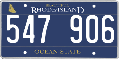 RI license plate 547906
