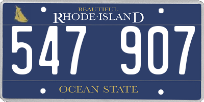 RI license plate 547907