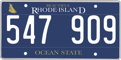 RI license plate 547909