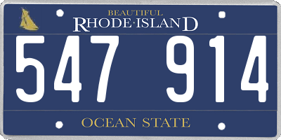 RI license plate 547914