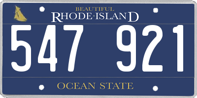 RI license plate 547921