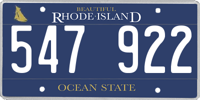 RI license plate 547922