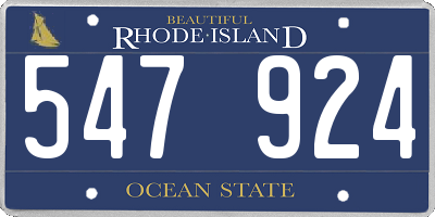 RI license plate 547924