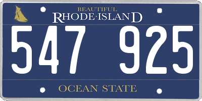 RI license plate 547925