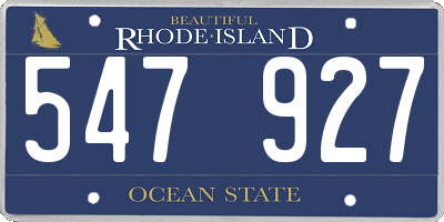 RI license plate 547927