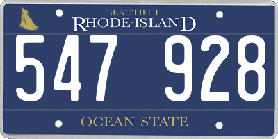 RI license plate 547928