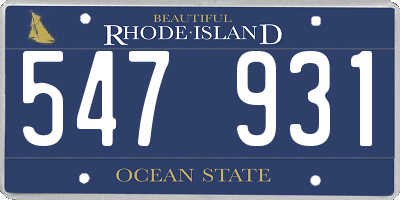 RI license plate 547931