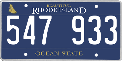 RI license plate 547933