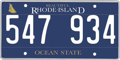 RI license plate 547934