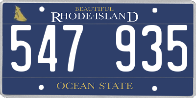 RI license plate 547935