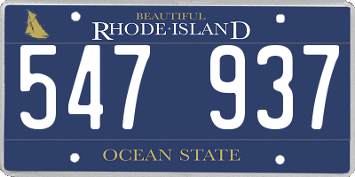 RI license plate 547937