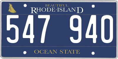 RI license plate 547940