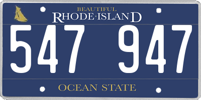 RI license plate 547947
