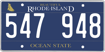 RI license plate 547948