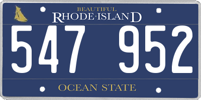 RI license plate 547952