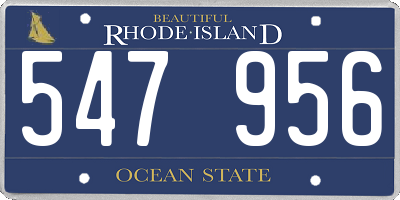 RI license plate 547956