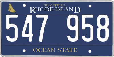 RI license plate 547958