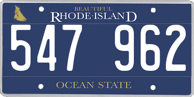 RI license plate 547962