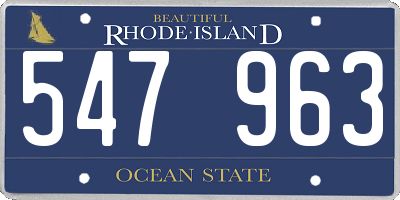 RI license plate 547963