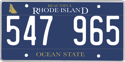 RI license plate 547965
