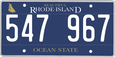 RI license plate 547967