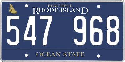 RI license plate 547968