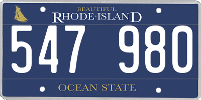 RI license plate 547980