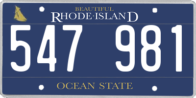 RI license plate 547981