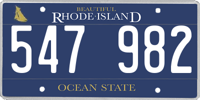 RI license plate 547982