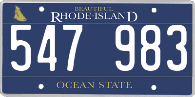 RI license plate 547983