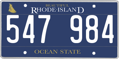 RI license plate 547984