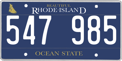 RI license plate 547985