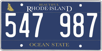RI license plate 547987
