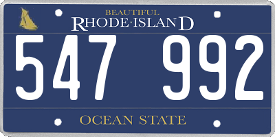 RI license plate 547992