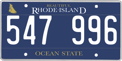 RI license plate 547996