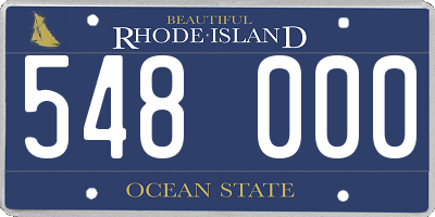 RI license plate 548000