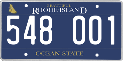 RI license plate 548001