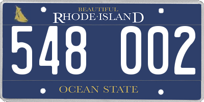 RI license plate 548002