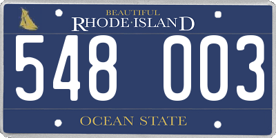 RI license plate 548003