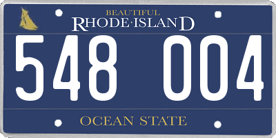RI license plate 548004