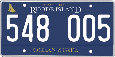 RI license plate 548005