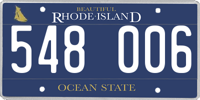RI license plate 548006